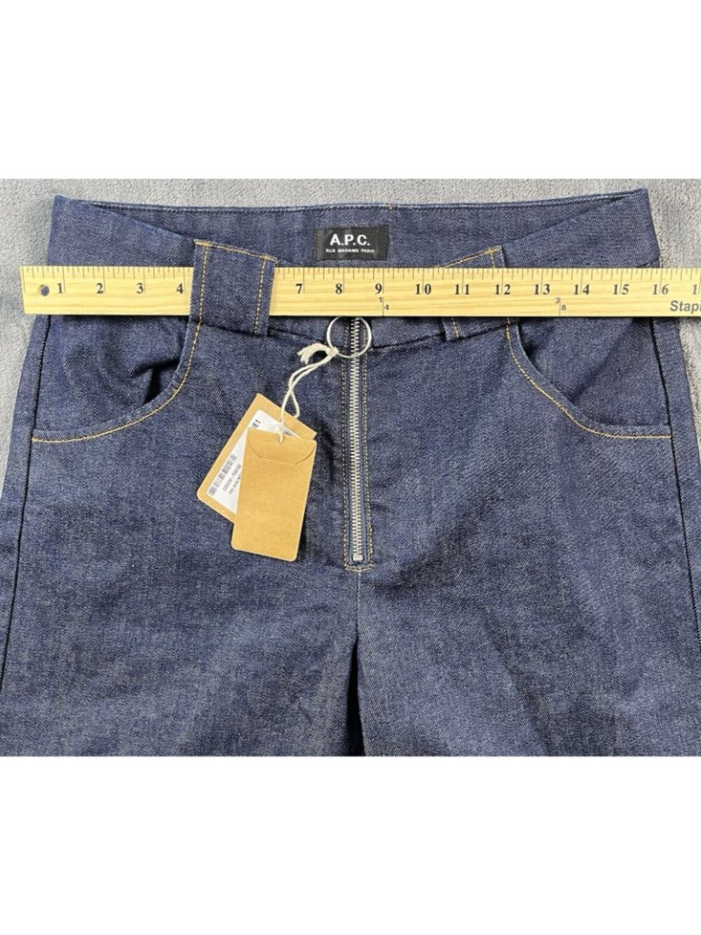 A.P.C. Denim FR Jeans Women's Size 42EU (US 12) Anna Indigo Delave Zipper Front - Picture 9 of 11